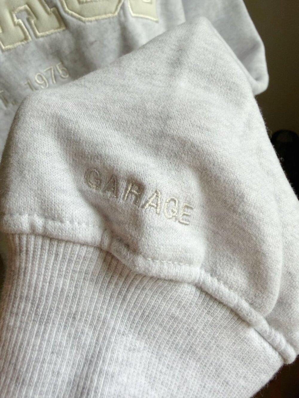 Garage Classic Logo Oversized Fleece Hoodie Heather Gray L/XL - Picture 5 of 6